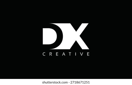 DX letters Logo with negative space design. Letter with geometric typography. Creative Vector Illustration with letters.