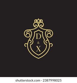 DX line vintage initial logo in high quality professional design that will print well across any print media