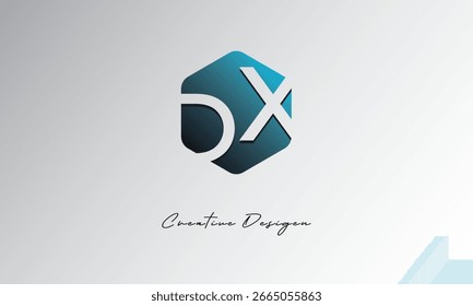 DX Minimal Polygon Shape Símbolo de espacio negativo Abstractas para uso de marca"