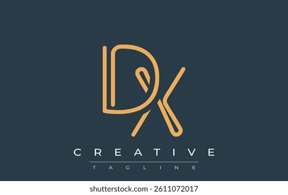 DX Minimalistic Line Art Logo Design with Abstract Lettering. Abstract minimalistic logo design featuring a sleek line art style.