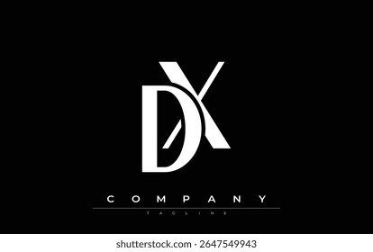 DX Modern Initials Logo Design. Branding logo with stylized initials showcasing bold design and modern aesthetic. Ideal for professional business branding or creative projects focusing on minimalistic