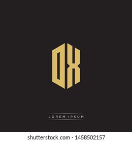 DX OX Logo Emblem Capital Letter Modern Template EPS 10 With Black Background