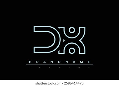 DX Technology Letter Logo Template. This tech letter logo is a graphic mark that uses letters to represent a technology company.