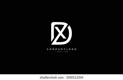 XD DX Resumen Diseño del logotipo del alfabeto de la letra monográfica inicial