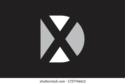 Initial-Logo-Design für DX oder XD-Buchstaben, Vector-Vorlage