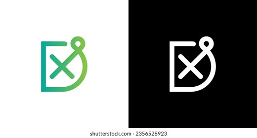 DX or XD Letter Logo design, XD or DX Monogram, DX or XD Initials Letter Logo concept, Icon, Vector