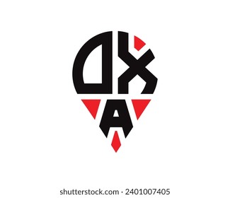 DXA letter location shape logo design