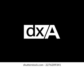 DXA-Logo und Grafikdesign, Vektorgrafik, Symbole einzeln auf schwarzem Hintergrund