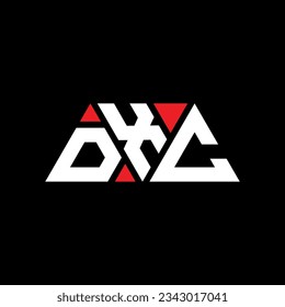 DXC triangle letter logo design with triangle shape. DXC triangle logo design monogram. DXC triangle vector logo template with red color. DXC triangular logo Simple, Elegant, and Luxurious design.
