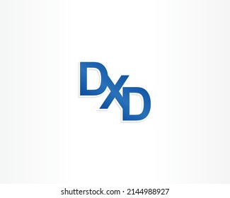 DXD con icono de diseño de logotipo de concepto azul