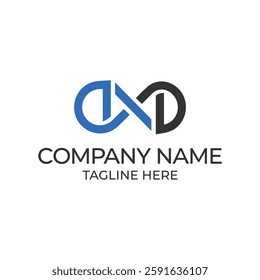 DXD Typography Letter Logo Design EPS 10 Vector for technology, business and real estate brand