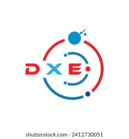 DXE letter technology logo design on white background. DXE creative initials letter IT logo concept. DXE letter design. 