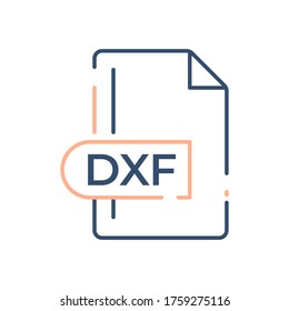 DXF File Format Icon. DXF extension line icon.