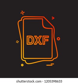 DXF file type icon design vector