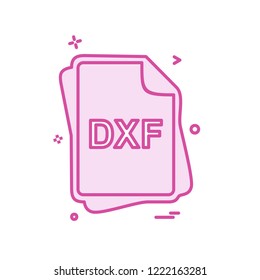 DXF file type icon design vector