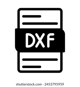Icono De Tipo De Archivo Dxf. Archivos Diseño gráfico del documento. con estilo de esquema. Ilustración vectorial.