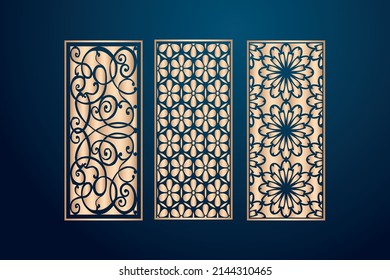 dxf geometric and floral laser cutting ,abstract cutting panels template , cnc islamic