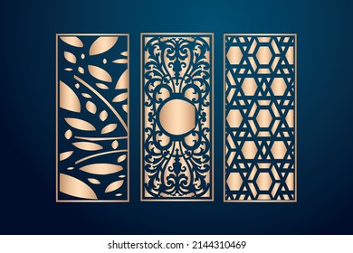 dxf geometric and floral laser cutting ,abstract cutting panels template , cnc islamic