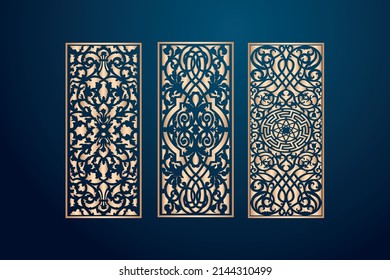 dxf geometric and floral laser cutting ,abstract cutting panels template , cnc islamic