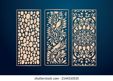 dxf geometric and floral laser cutting ,abstract cutting panels template , cnc islamic