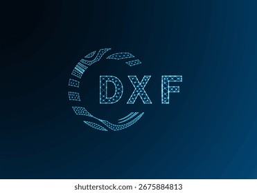 DXF low poly letter logo vector design. DXF lower poly logo design. DXF unique low poly logo design.