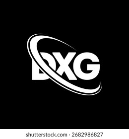 Logotipo do DXG. Carta DXG. Design do logotipo da letra DXG. Logotipo DXG inicial ligado ao logotipo do monograma em círculo e maiúsculo. DXG-tipografia para marca de tecnologia, negócios e imóveis.