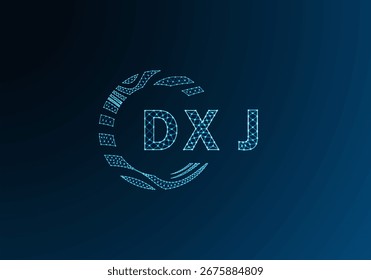 Diseño de Vector de logotipo de letra polivinílica baja DXJ. Diseño de logotipo de poliéster inferior DXJ. Diseño de logotipo de poliéster bajo único DXJ.