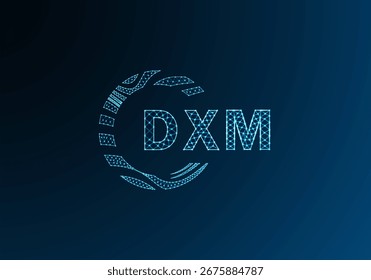 Diseño de Vector de logotipo de letra polivinílica baja DXM. Diseño de logotipo de poliéster inferior DXM. Diseño único del logotipo de baja poli de DXM.