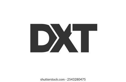 Plantilla de diseño de logotipo DXT con texto fuerte y moderno en negrita. Logotipo de Vector inicial basado en tipografía simple y mínima. Identidad de empresa de moda ideal para la presencia de la marca de las empresas.