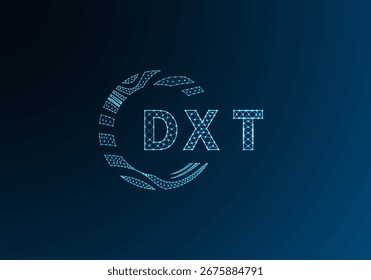 Diseño de Vector de logotipo de letra polivinílica baja DXT. Diseño de logotipo de poliéster inferior DXT. Diseño único del logotipo de baja poli de DXT.