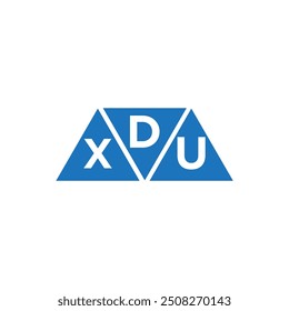 DXU triangle shape logo design on white background. DXU creative initials letter logo concept.
