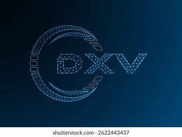 DXV Low-Poly-Buchstaben-Logo, Vektordesign. DXV-Logo-Design mit niedrigem Poly. 