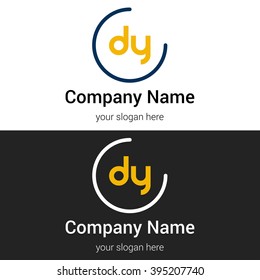DY business logo icon design template elements. Vector color sign.