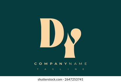DY Creative Abstract Typography Logo Design. Elegant logo combining bold typography and creative shapes, ideal for branding and identity solutions.