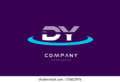dy d y cyan magenta blue letter combination alphabet vector company logo icon sign design template 