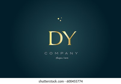 dy d y  gold golden luxury product metal metallic alphabet company letter logo design vector icon template green background