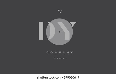 dy d y  grey modern stylish alphabet dot dots eps company letter logo design vector icon template 