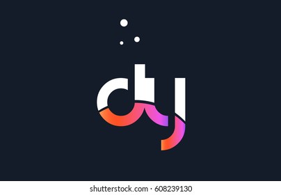 dy d y  pink modern creative purple alphabet white blue gradient company letter logo design vector icon template