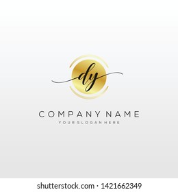 DY handwriting initial logo template vector.
