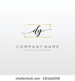 DY handwriting initial logo template vector.