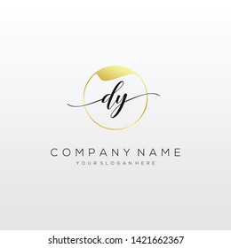 DY handwriting initial logo template vector.