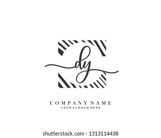 DY handwriting initial  logo vector