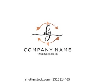 DY handwriting initial  logo vector
