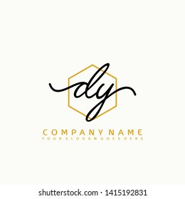 DY Initial handwriting logo concept