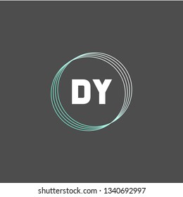 DY  Initial Handwriting logo template vector