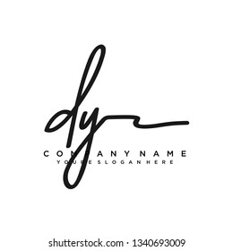 DY  Initial Handwriting logo template vector
