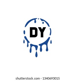 DY  Initial Handwriting logo template vector