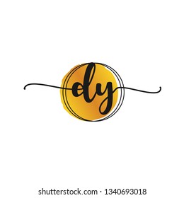 DY  Initial Handwriting logo template vector