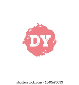 DY  Initial Handwriting logo template vector
