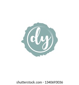 DY  Initial Handwriting logo template vector